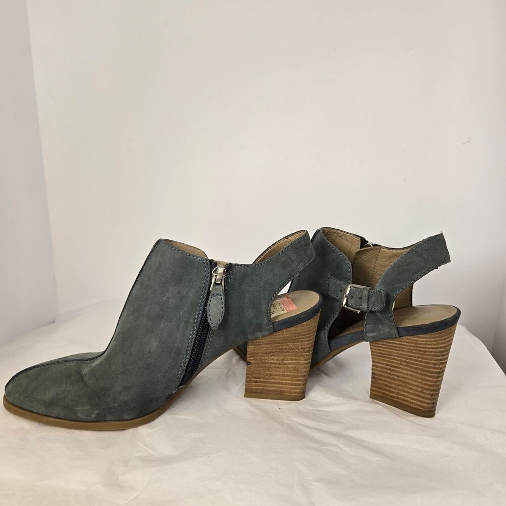 "Harley" Blue Suede Stacked Heel Slingback - Picture 13 of 13